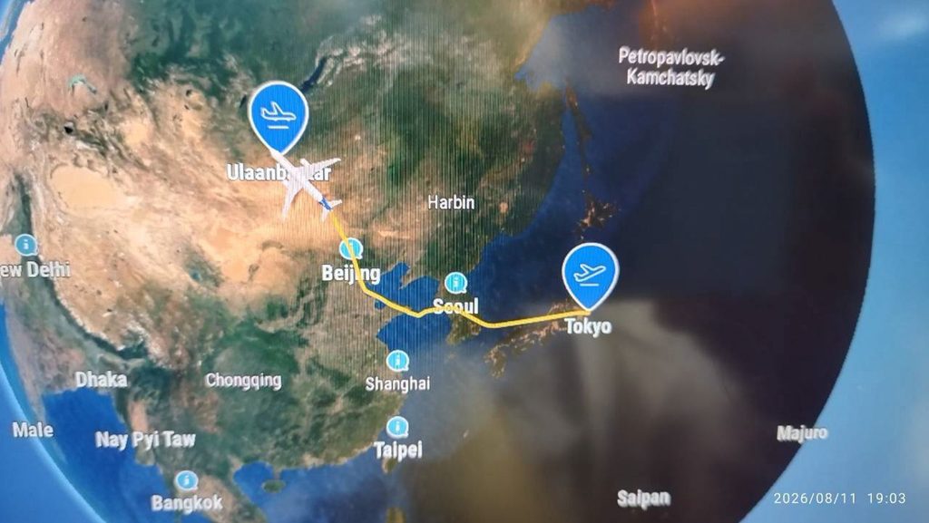 MIATモンゴル航空フライトマップ