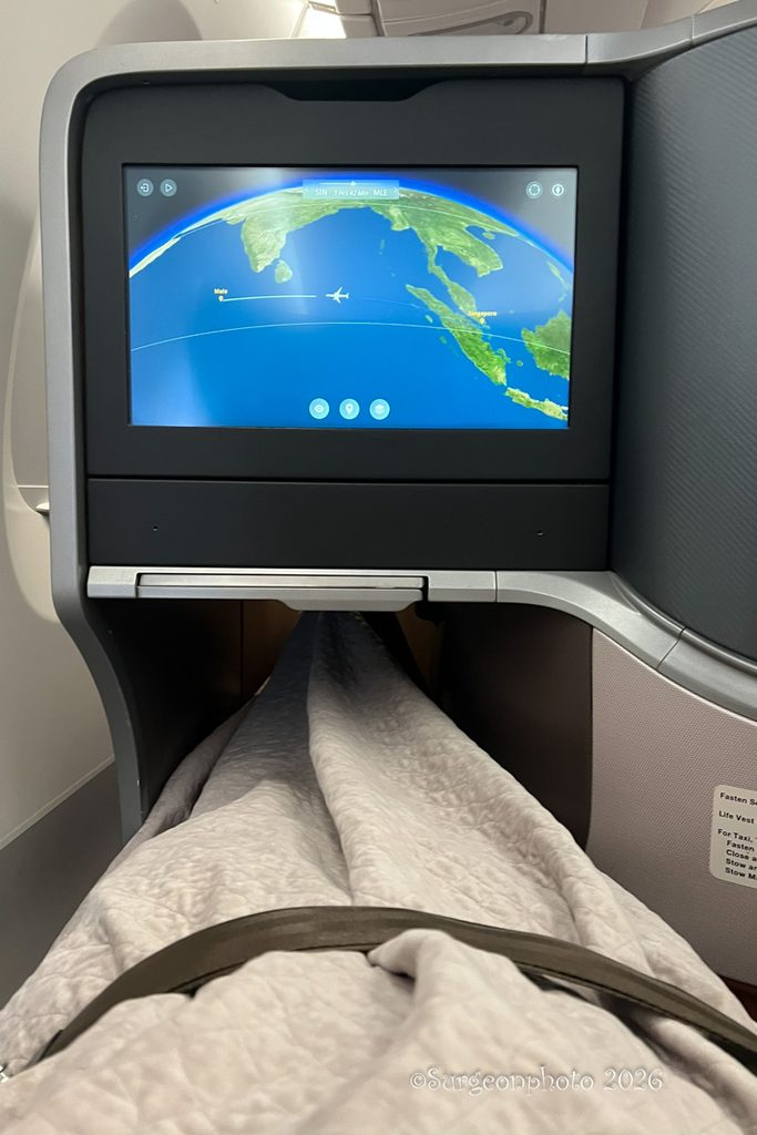 シンガポール航空A350-900ビジネスクラスのフルフラットベッド