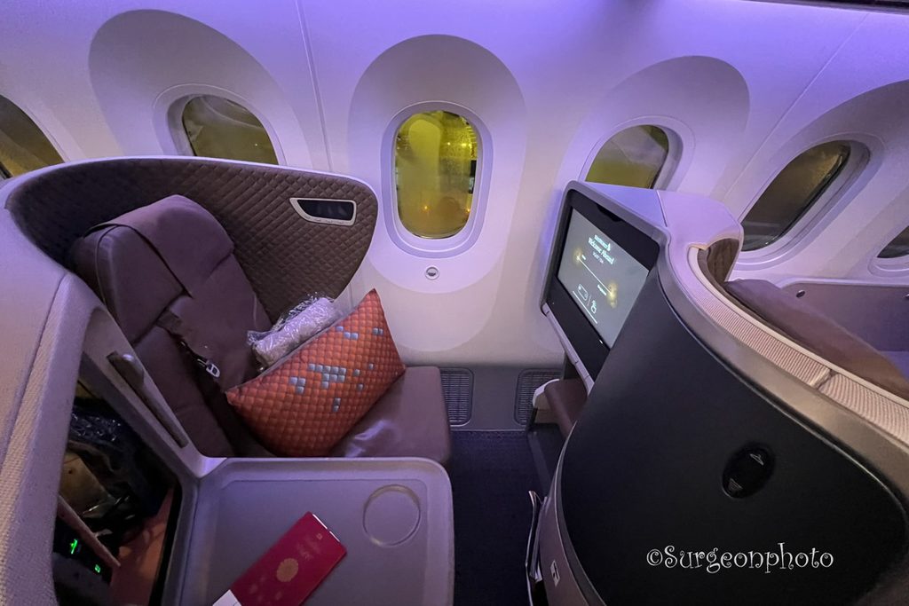 シンガポール航空B787-10ビジネスクラス12Aの座席