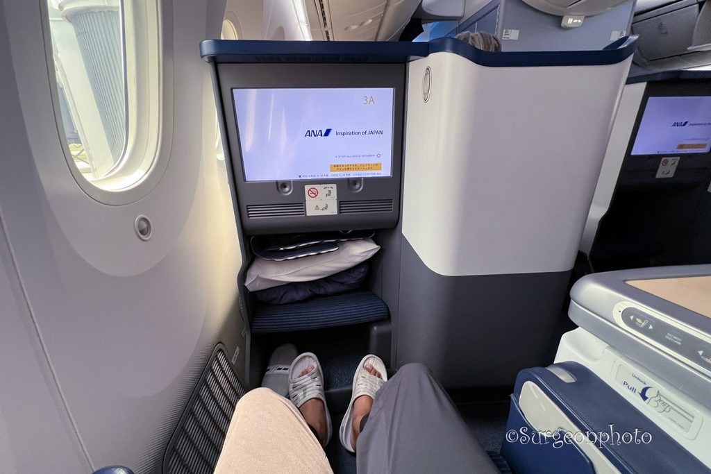 ANA B787-9ビジネスクラスの窓側3A座席